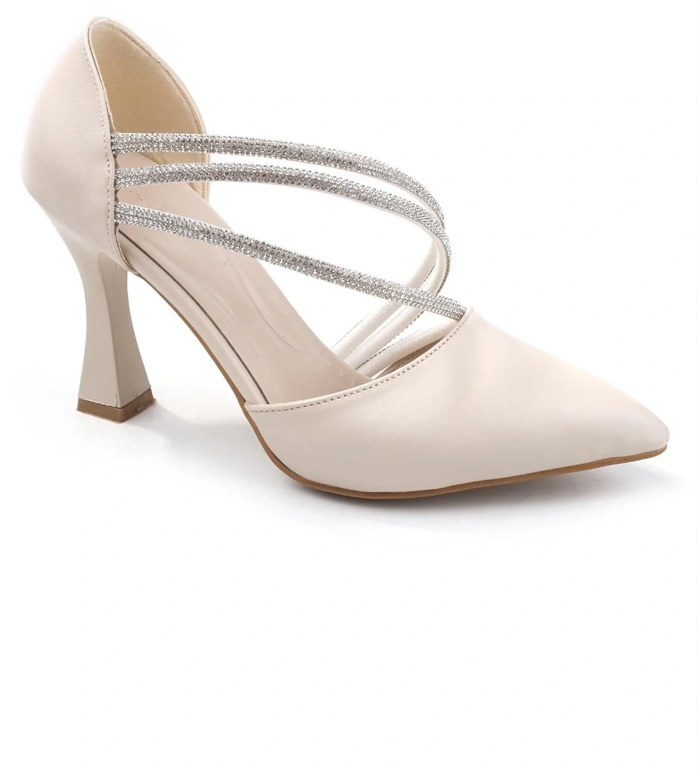 3560 Kadın 9 Cm Topuklu Taşlı Stiletto Ayakkabı