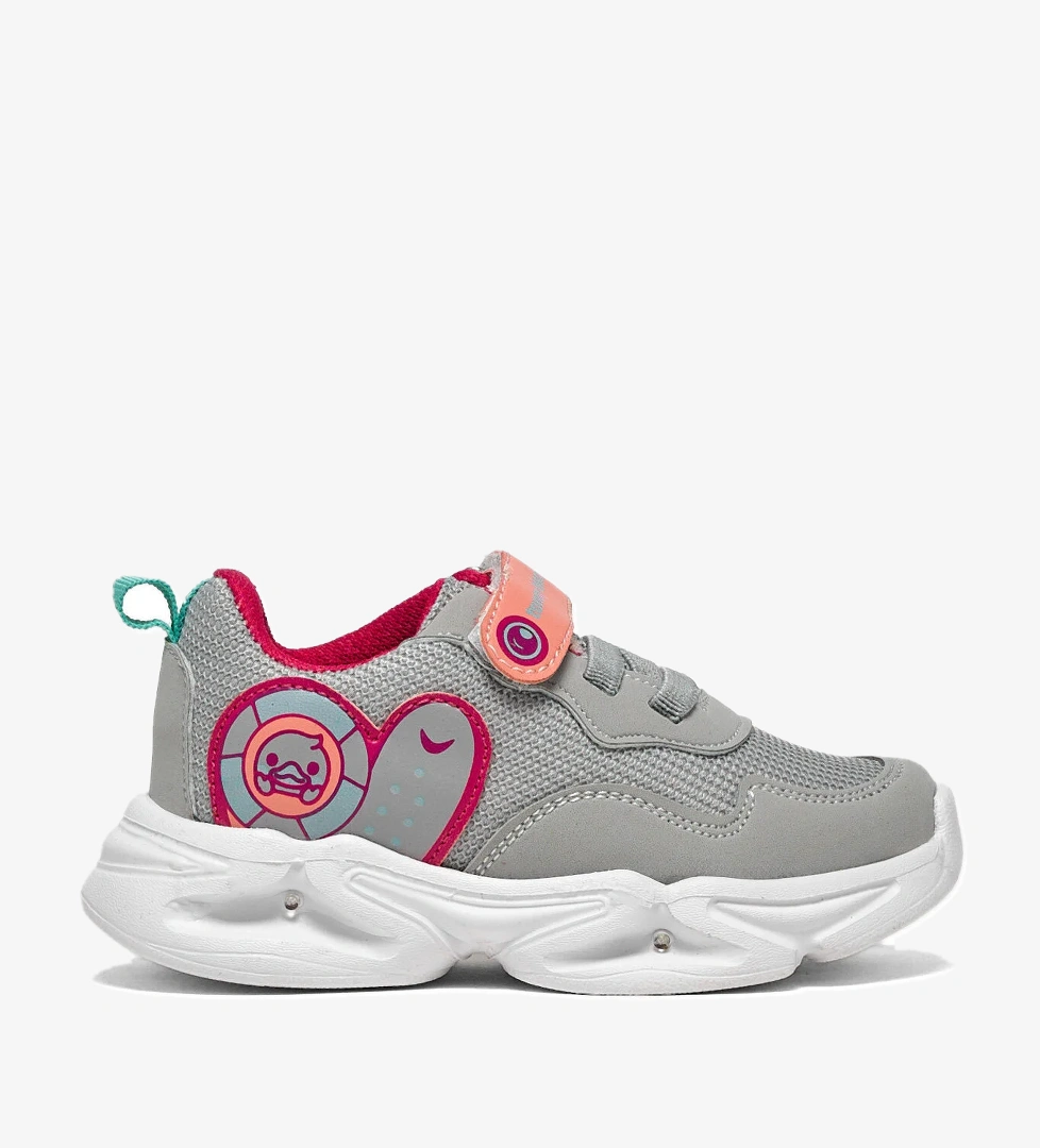 Çocuk Unisex Buz Fuşya Işıklı Cırtlı Ayakkabı