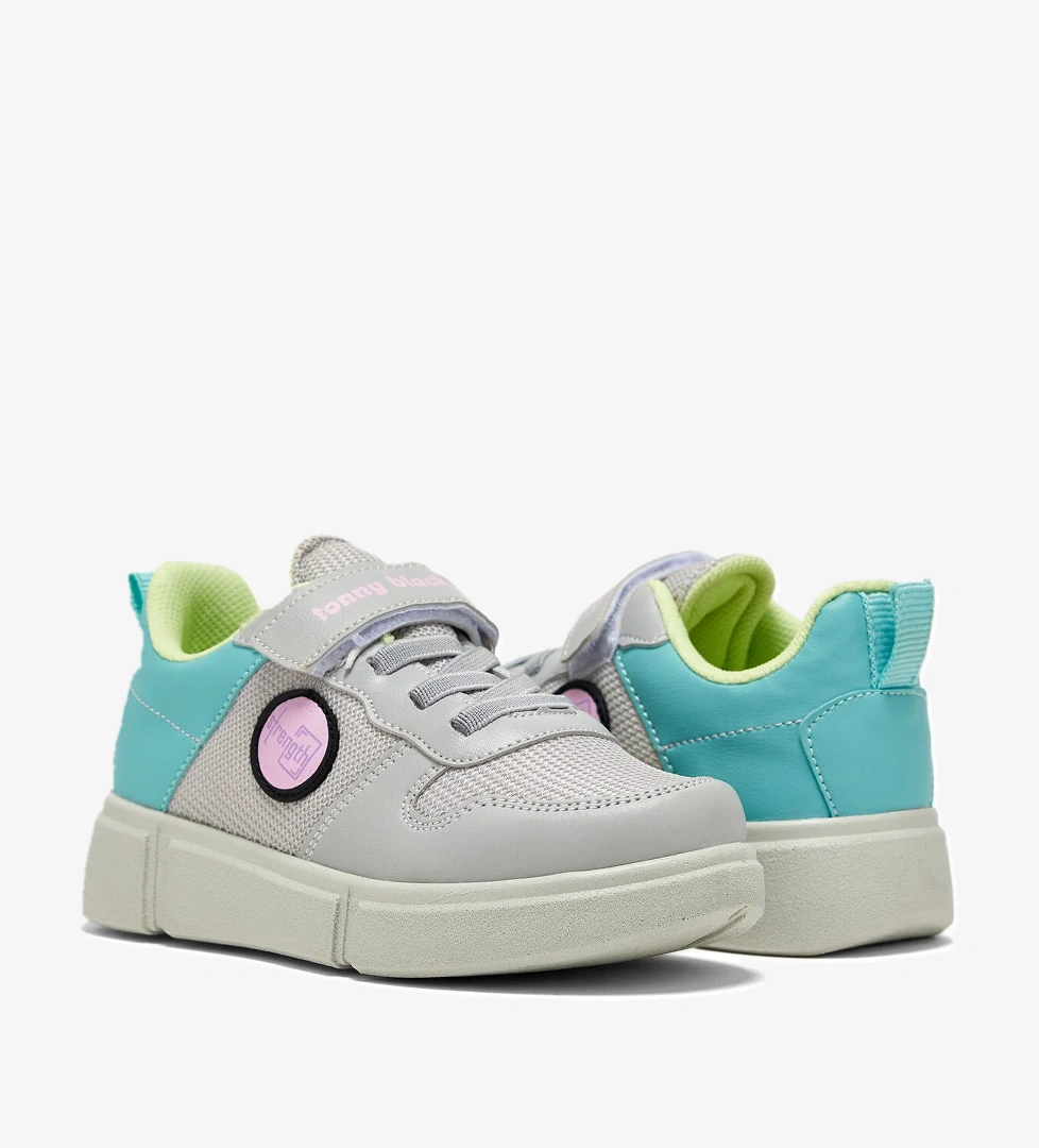 Çocuk Unisex Buz Şeker Rahat Kalıp Cırtlı Ayakkabı