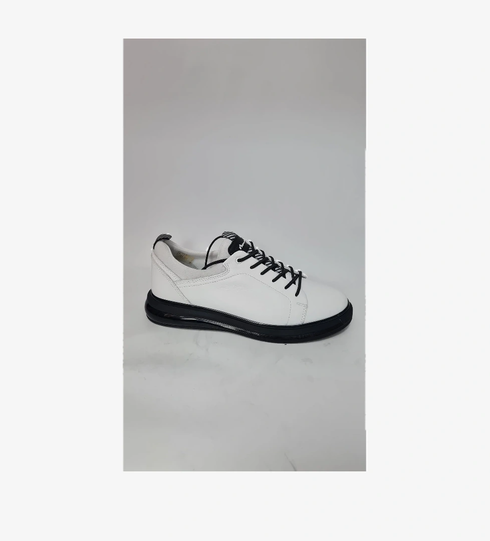 Lastik Bağlı Streçli Air Taban Hakiki Deri Günlük Ayakkabı 19596 - Görsel 1