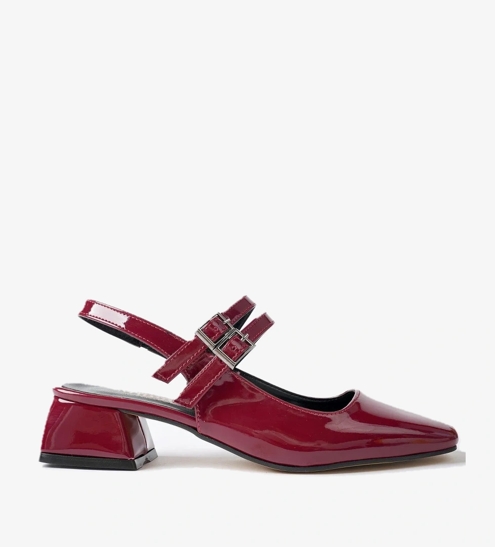 JANE Garantili Arkası Açık Kare Burunlu Kadın Günlük Kısa Topuklu Ayakkabı