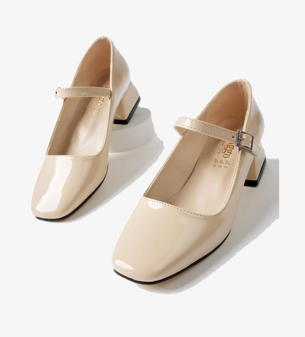 MARY Garantili Kare Burunlu Kadın Kısa Topuklu Ayakkabı