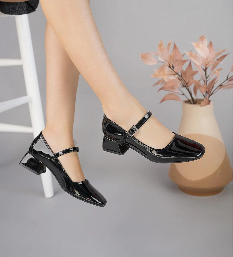 MARY Garantili Kare Burunlu Kadın Kısa Topuklu Ayakkabı