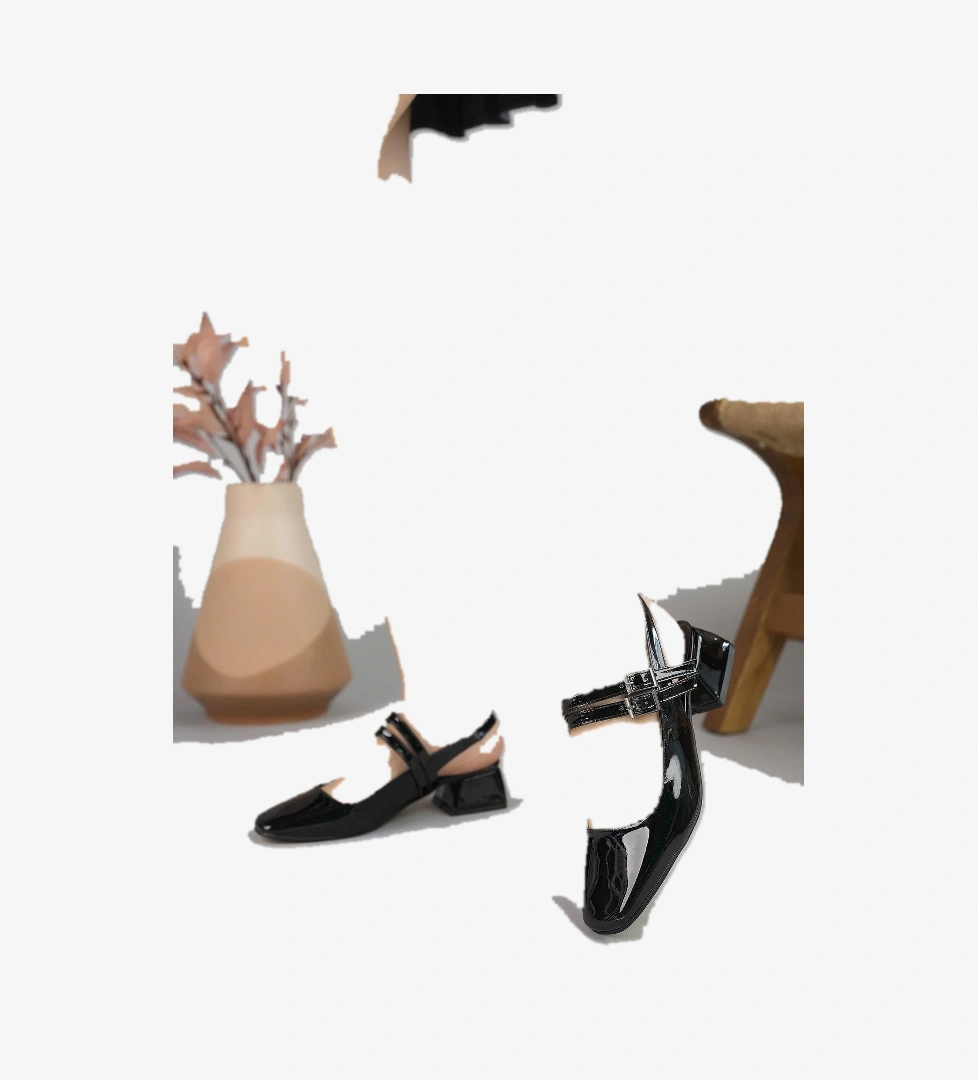 JANE Garantili Arkası Açık Kare Burunlu Kadın Günlük Kısa Topuklu Ayakkabı