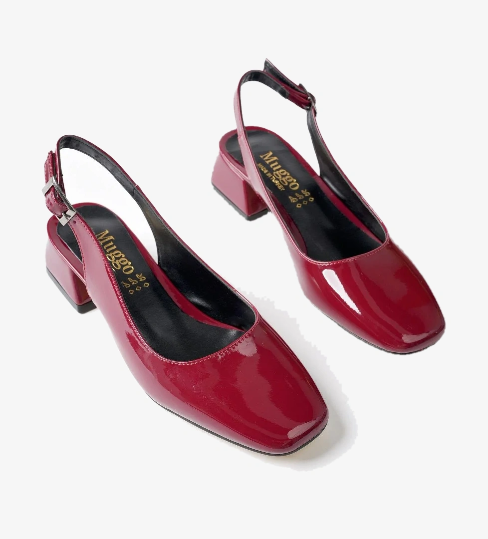 LOİS Garantili Arkası Açık Kare Burunlu Kadın Kısa Topuklu Ayakkabı