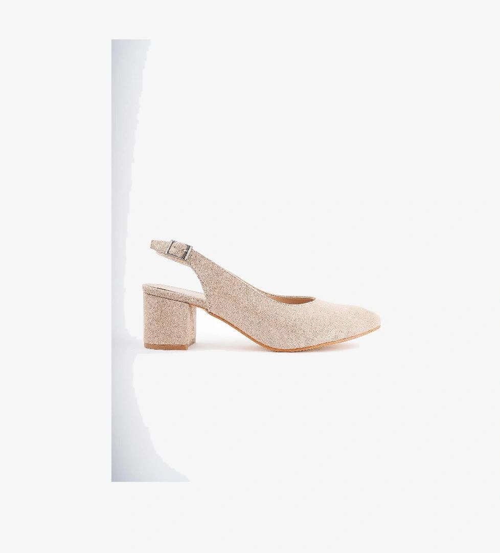 W0711 Garantili Kadın Arkası Açık Klasik Günlük Tarz Şık ve Rahat Topuklu Ayakkabı