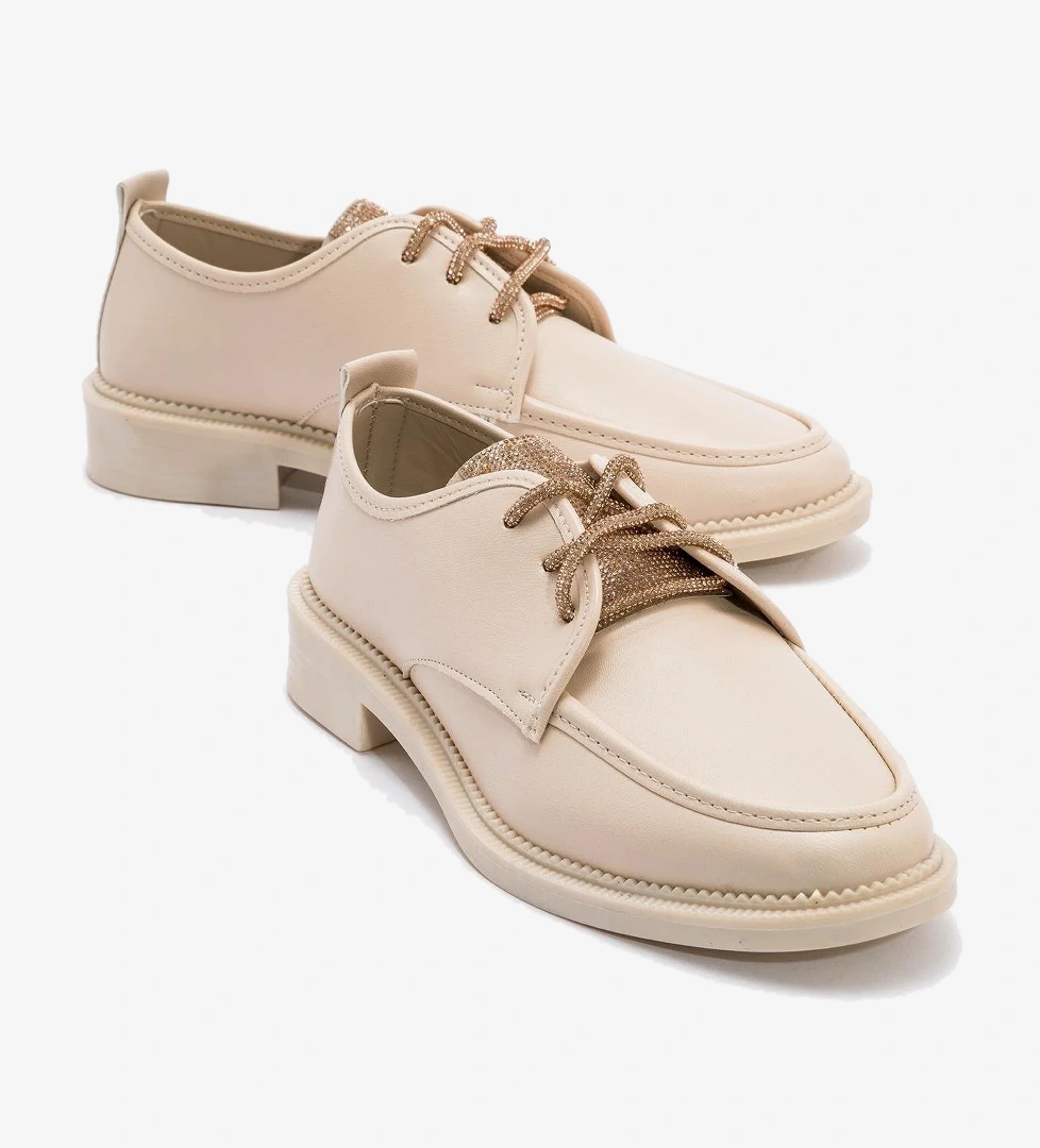 Ccway Kaydırmaz Kadın Taşlı Ayakkabı Si̇yah Ten Ci̇lt model görseli