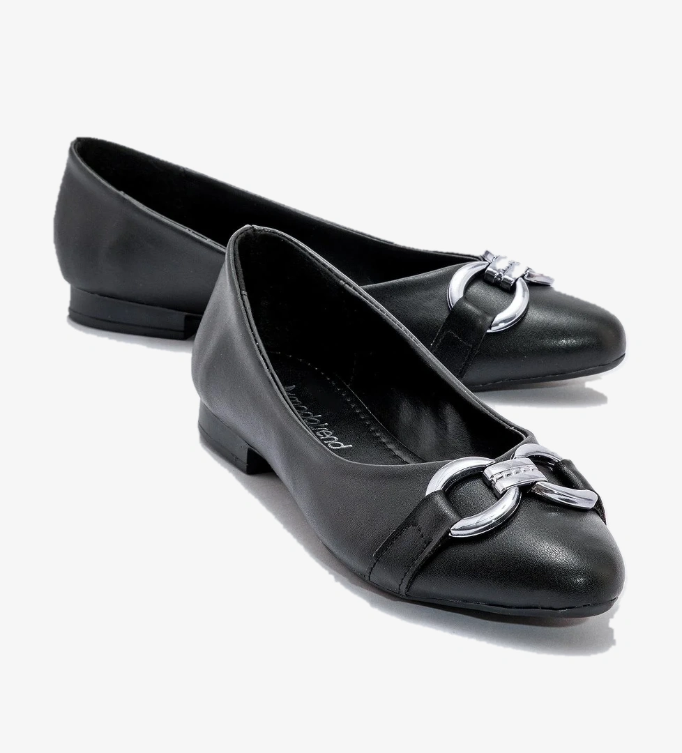 Kadın Tokalı Babet SİYAH CİLT - Görsel 1