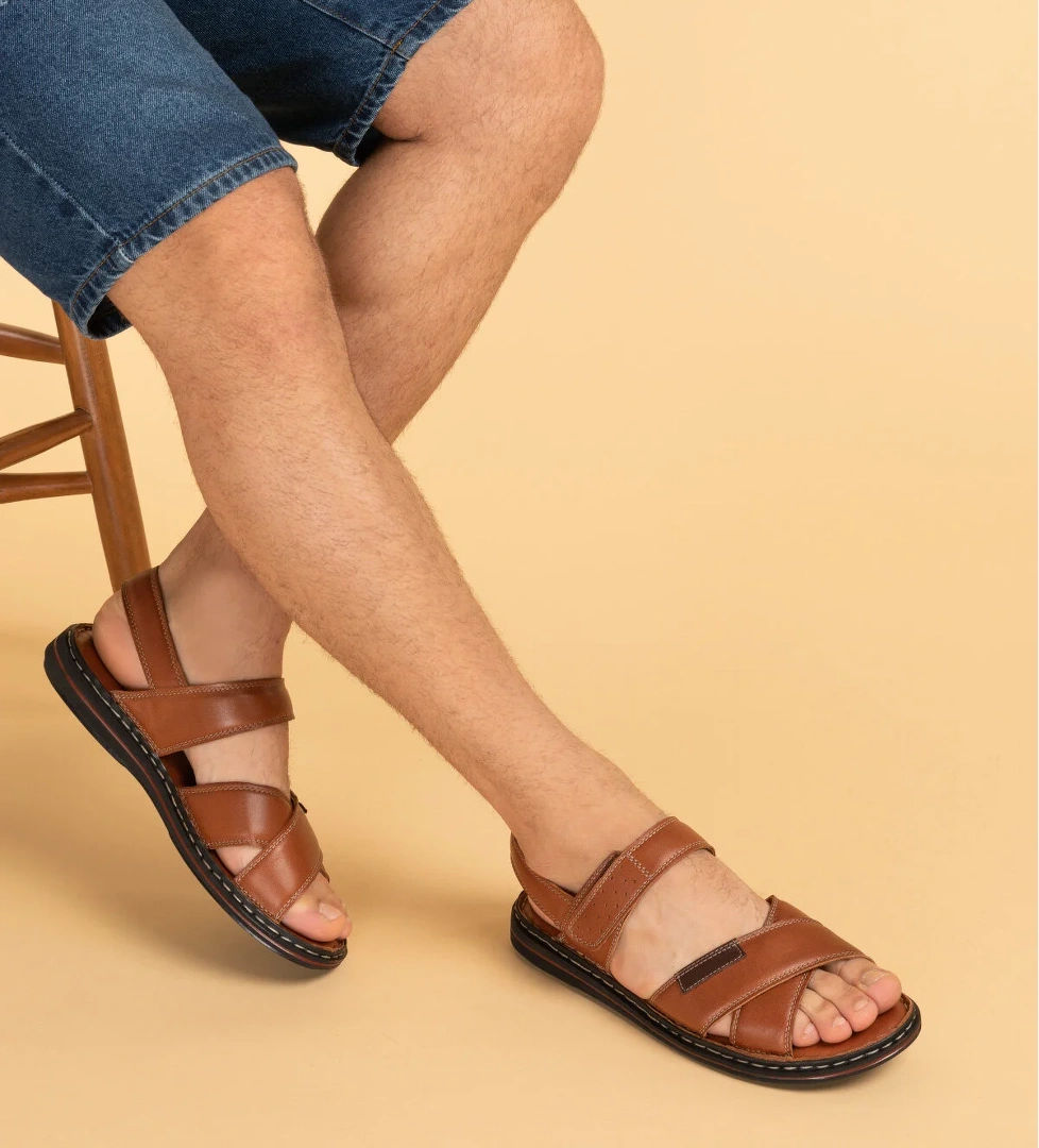 Gondol Hakiki Deri Anatomik Taban Erkek Sandalet kml.119