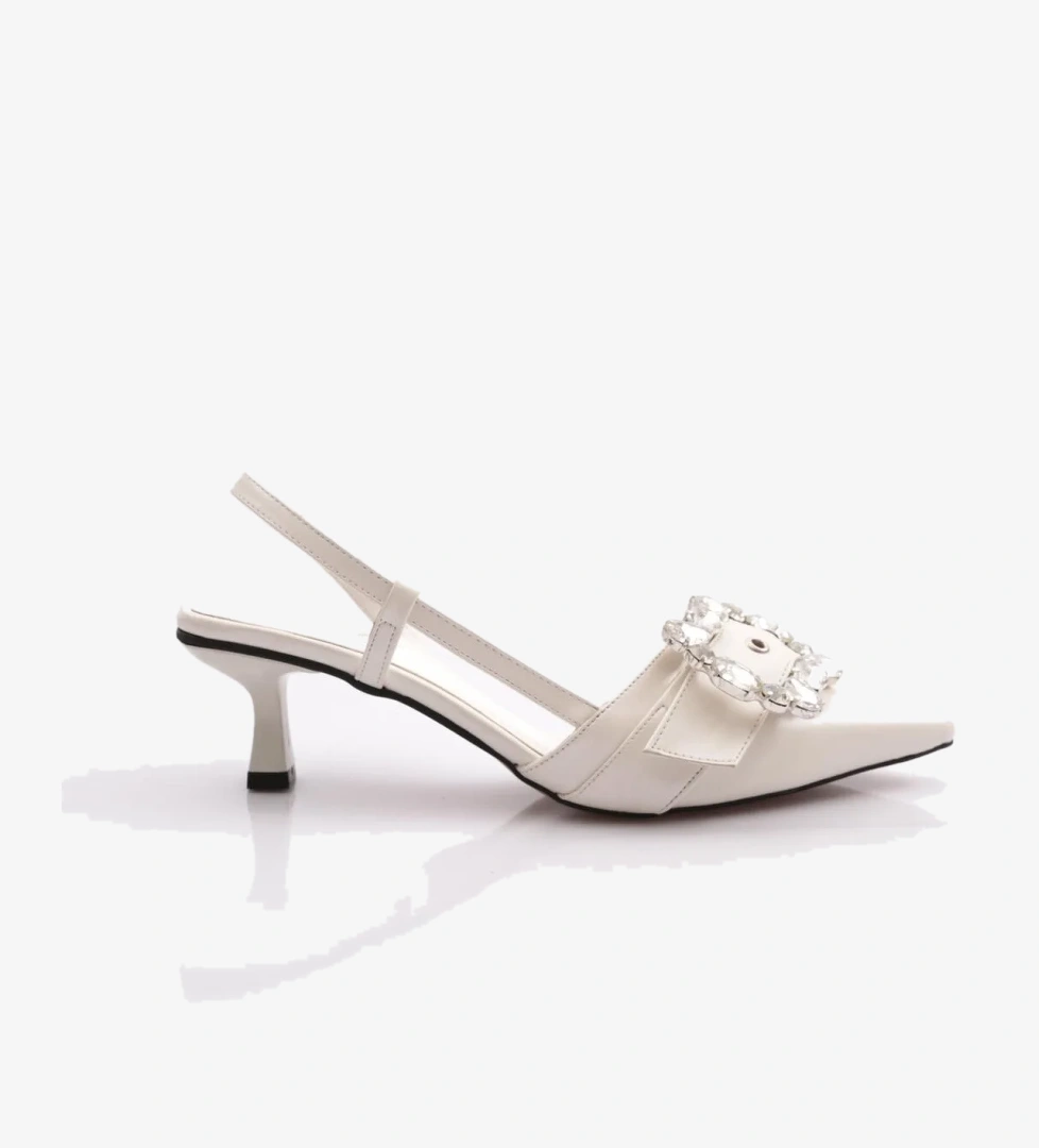 6107 Kadin Taş İşlemeli Topuklu Abiye Ayakkabi