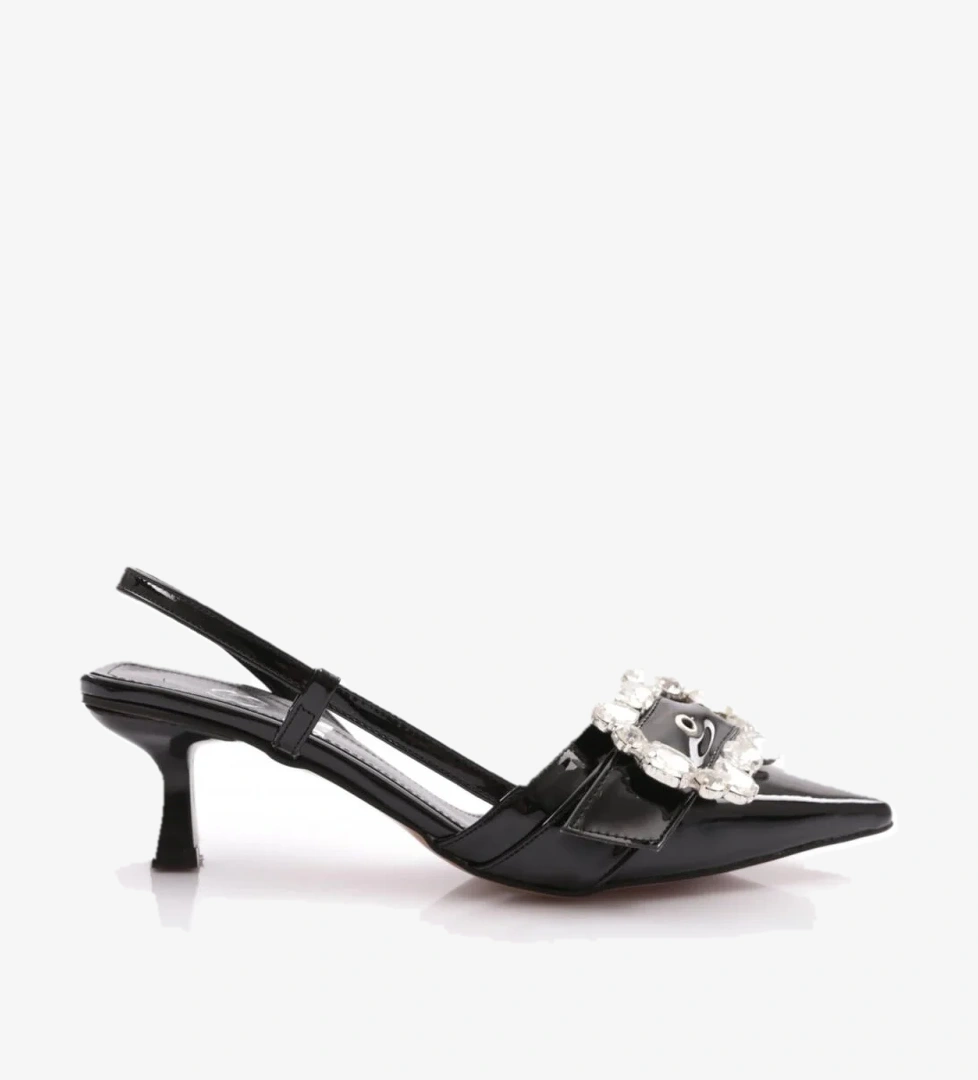 6107 Kadin Taş İşlemeli Topuklu Abiye Ayakkabi