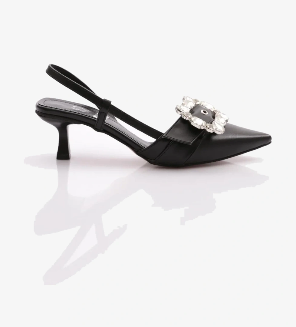 Dgn 6107 Kadin Taş İşlemeli Topuklu Abiye Ayakkabi model görseli