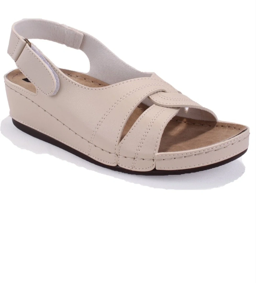 DZA37-1817 Bej Günlük Ortopedik Kadın Sandalet