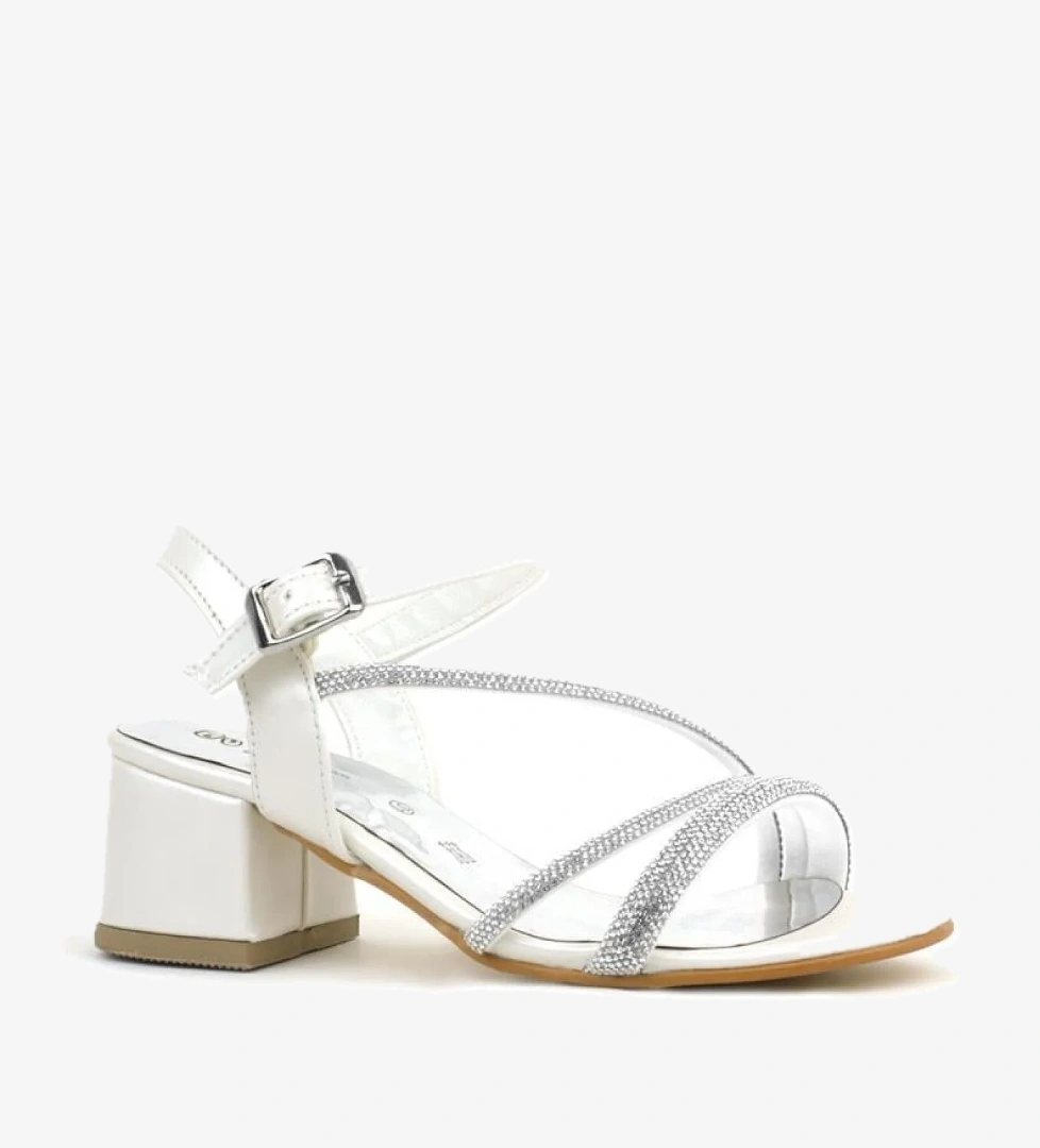 Hapshoe Kids Tiana Sedef Taşlı Kız Çocuk Abiye Kalın Topuklu Ayakkabı model görseli