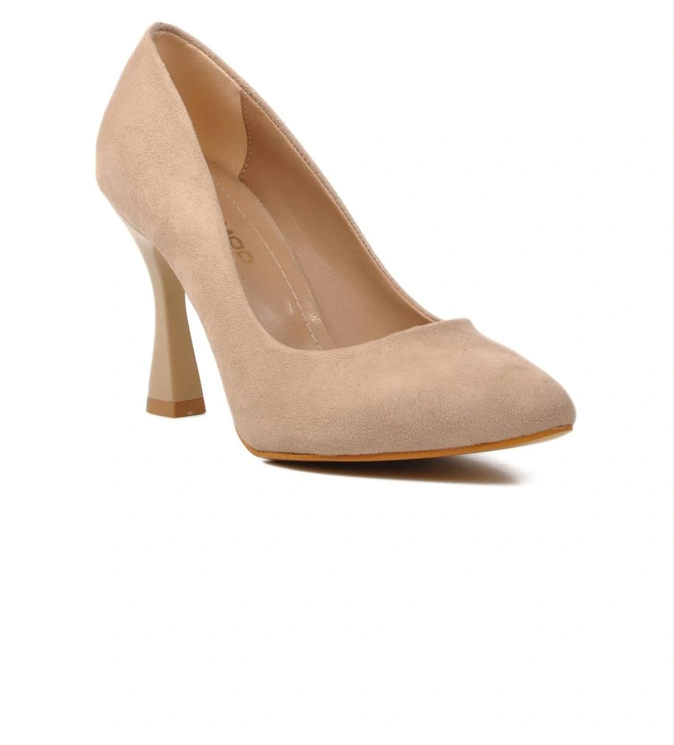 289236 Bej Süet Kadın Stiletto - Görsel 1