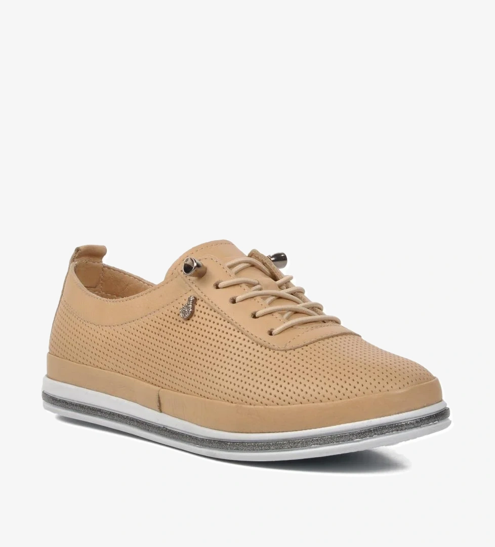 7876 Nude Hakiki Deri Kadın Günlük Ayakkabı