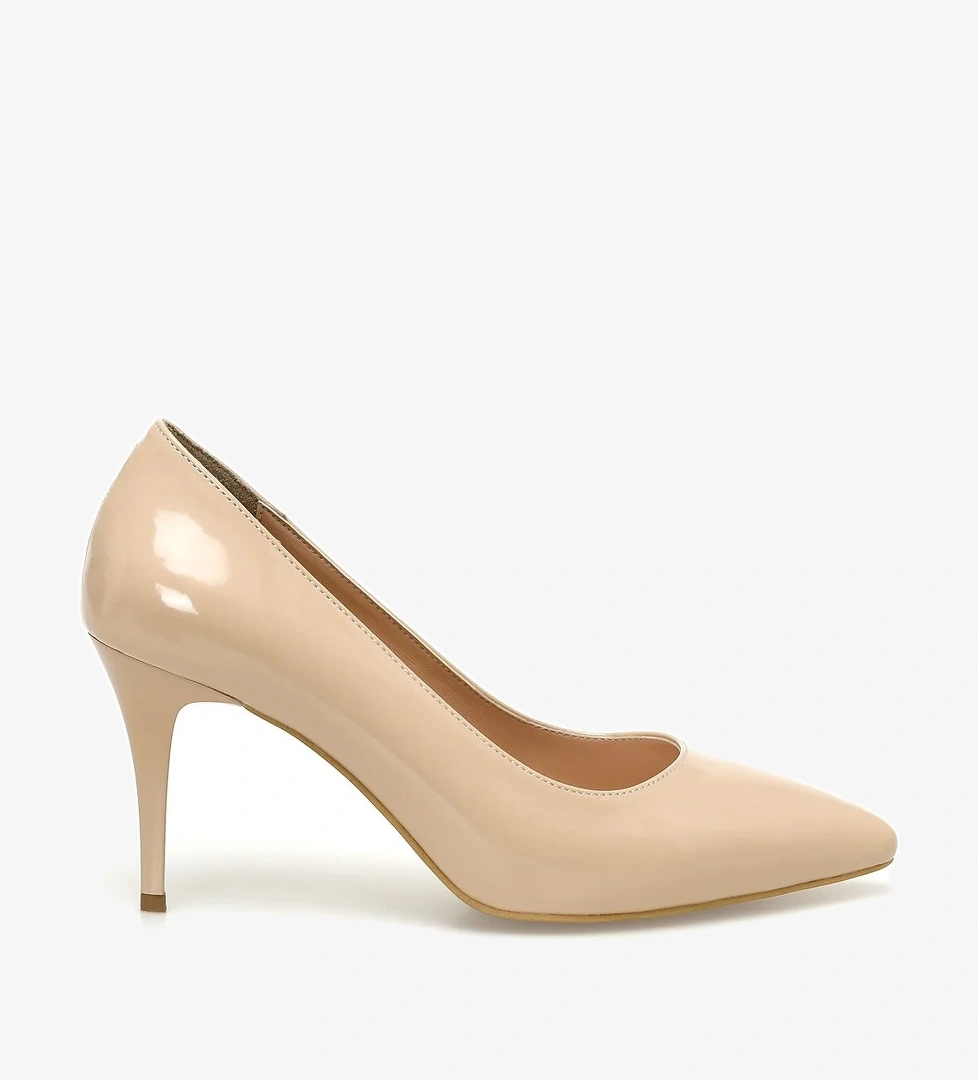 DS24010 4FX Bej Kadın Topuklu Ayakkabı - Görsel 1