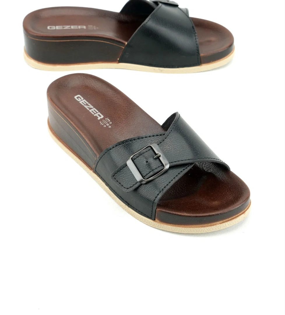 Yazlık Kadın Tek Toka Ayarlanabilir Suni Deri Terlik - Görsel 1