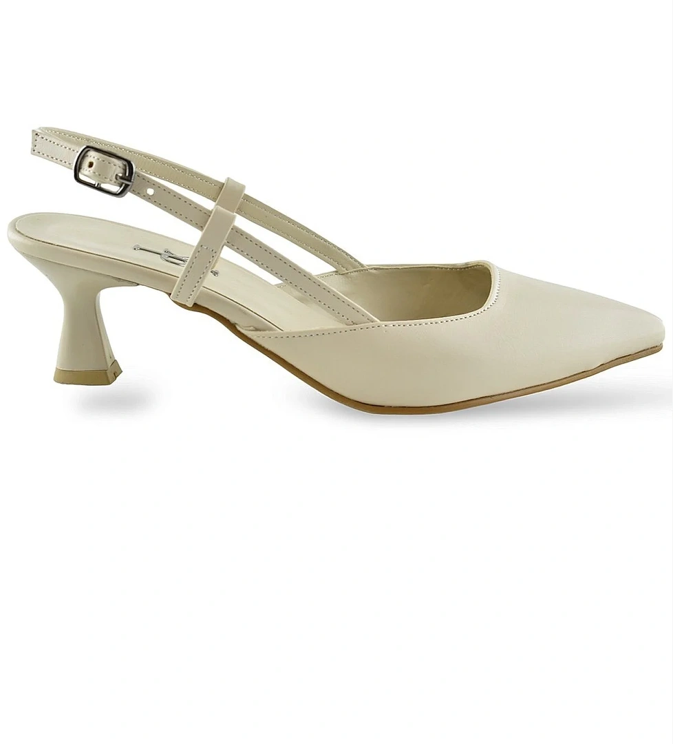 Ayakkabı Burada 1025 Arkası Açık Kadın Topuklu Ayakkabı 5 cm Abiye Düğün Nişan Kına Gecesi Kdnca model görseli