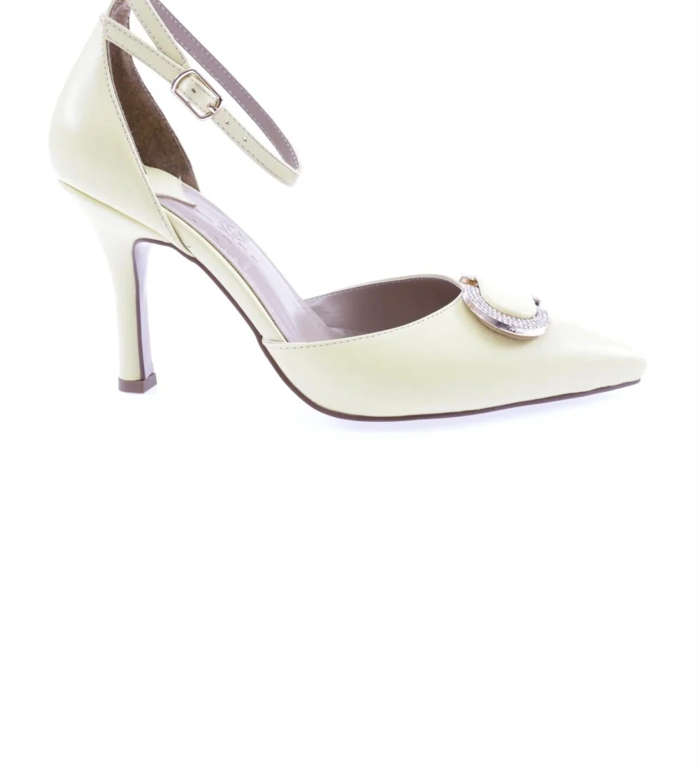 2000-23Y Kadin Bilekten Bağli Kristal Tokali İnce Topuklu Ayakkabi