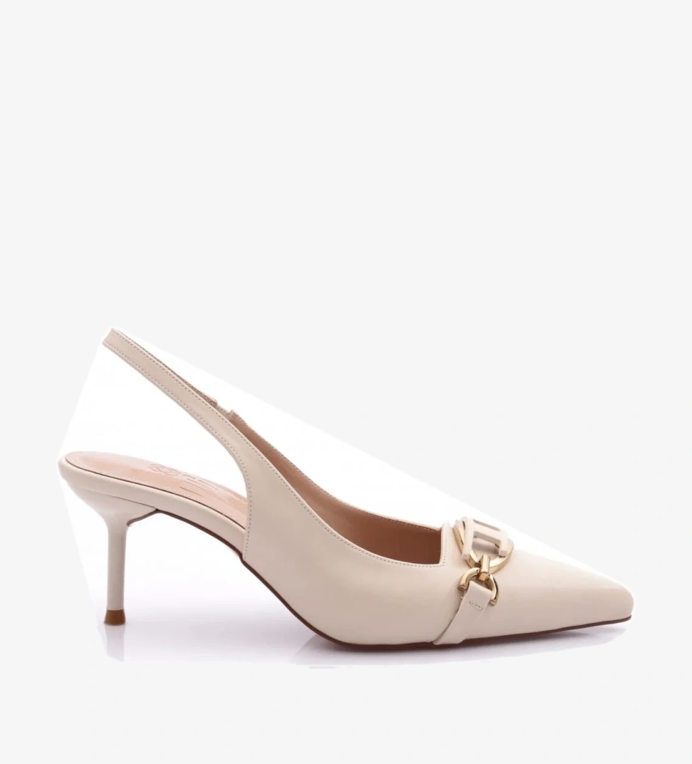 Dgn Dgn Bej 2089 Kadin Arkasi Açik Topuklu Ayakkabi Topuklu Ayakkabı | Flo Bej - 1. görsel