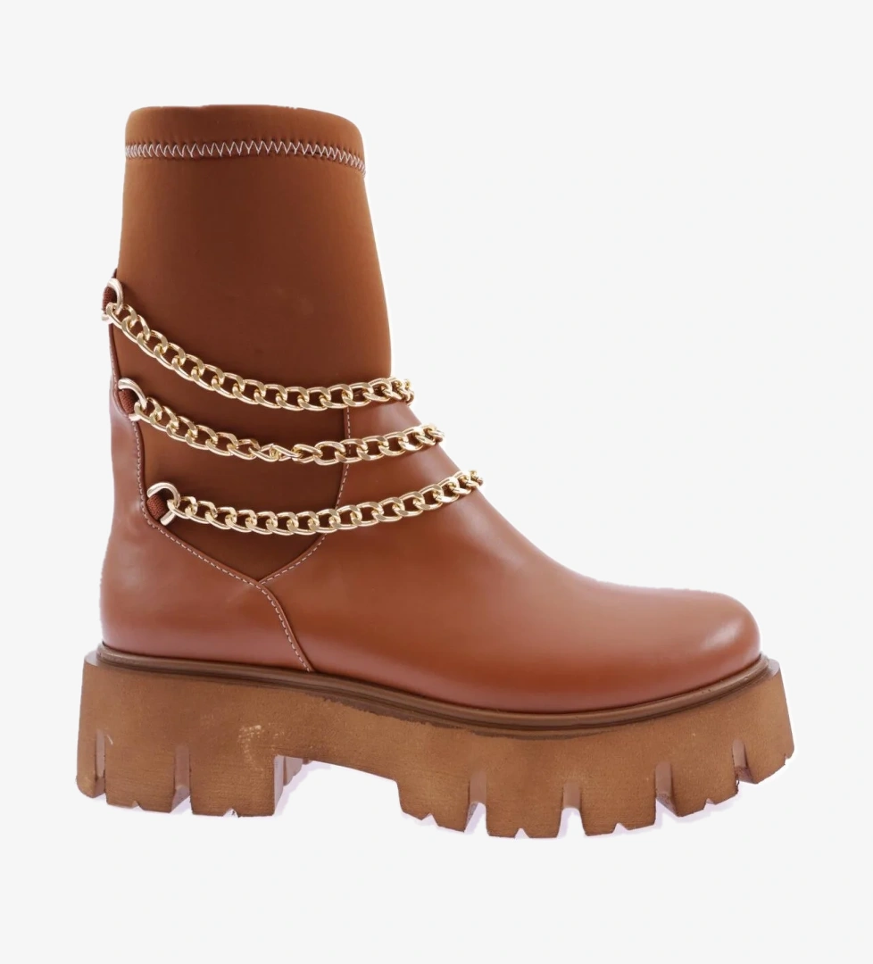 Es806 Kadin Kalin Zincir Aksesuarli Bot