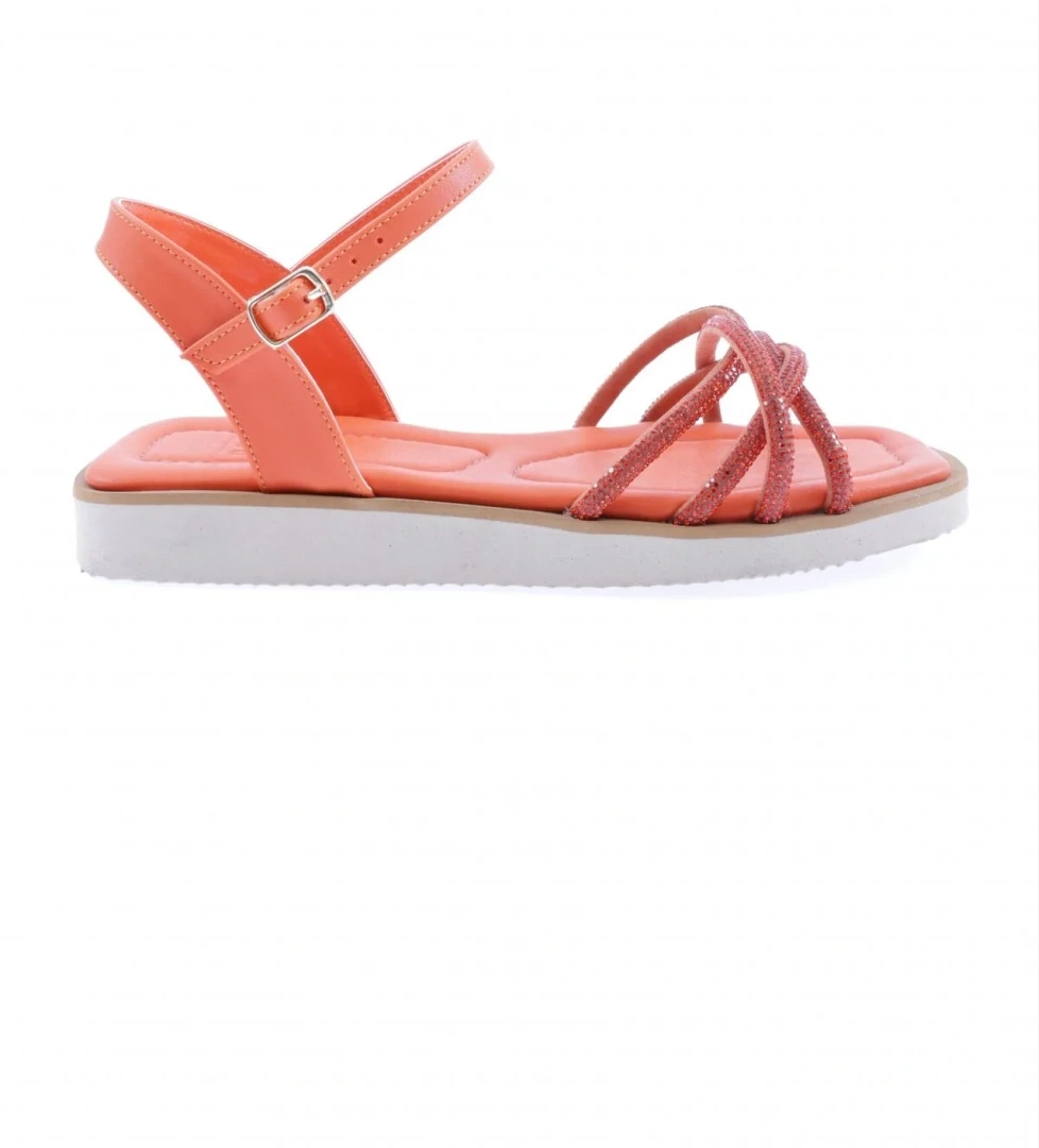 535-23Y Kadin Çapraz Silver Taşli Sandalet