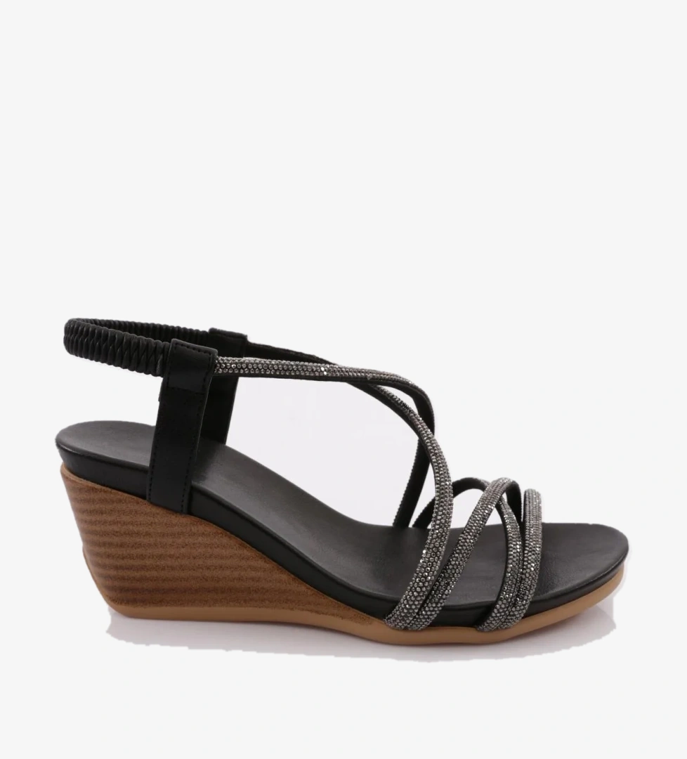 1046 Kadin Dolgu Taban Çapraz Bantli Sandalet