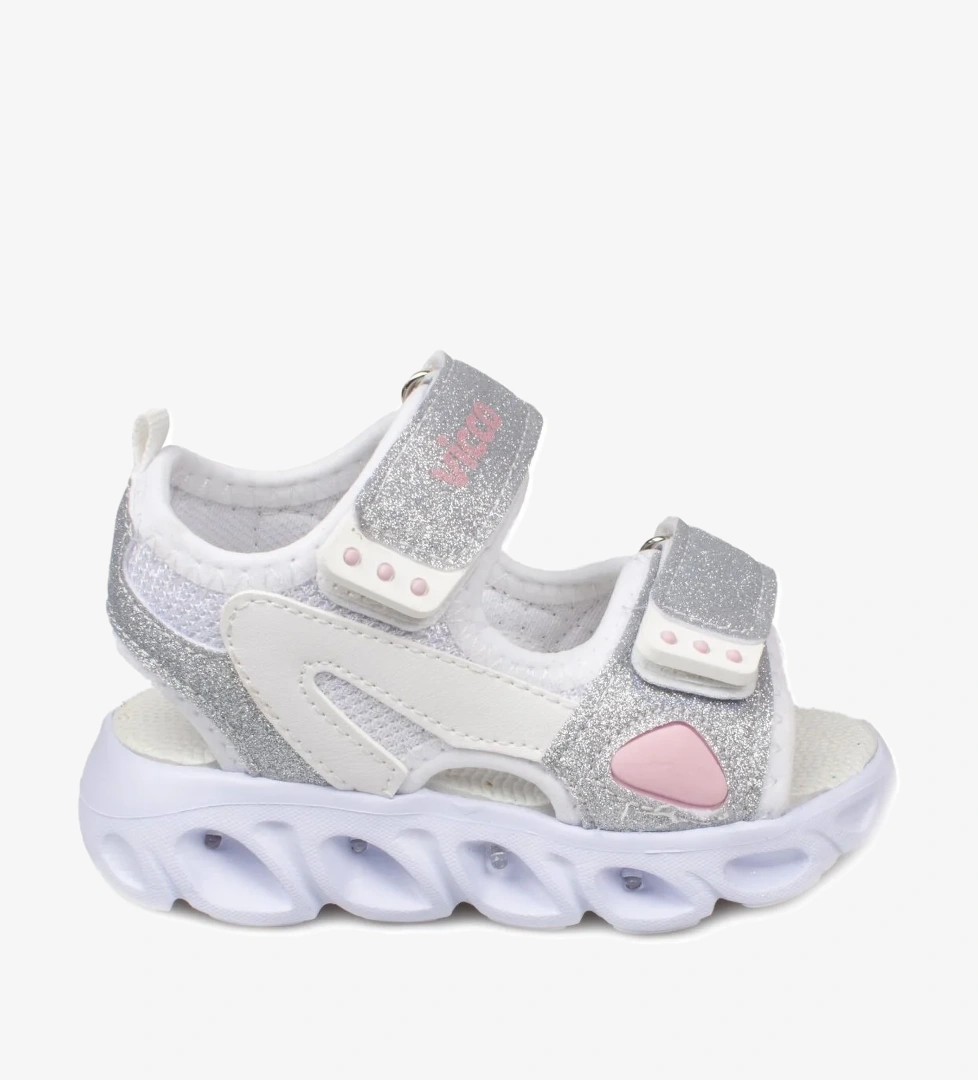 332.B21Y189 Roy Phylon Işıklı Beyaz Kız Çocuk Sandalet - Görsel 1