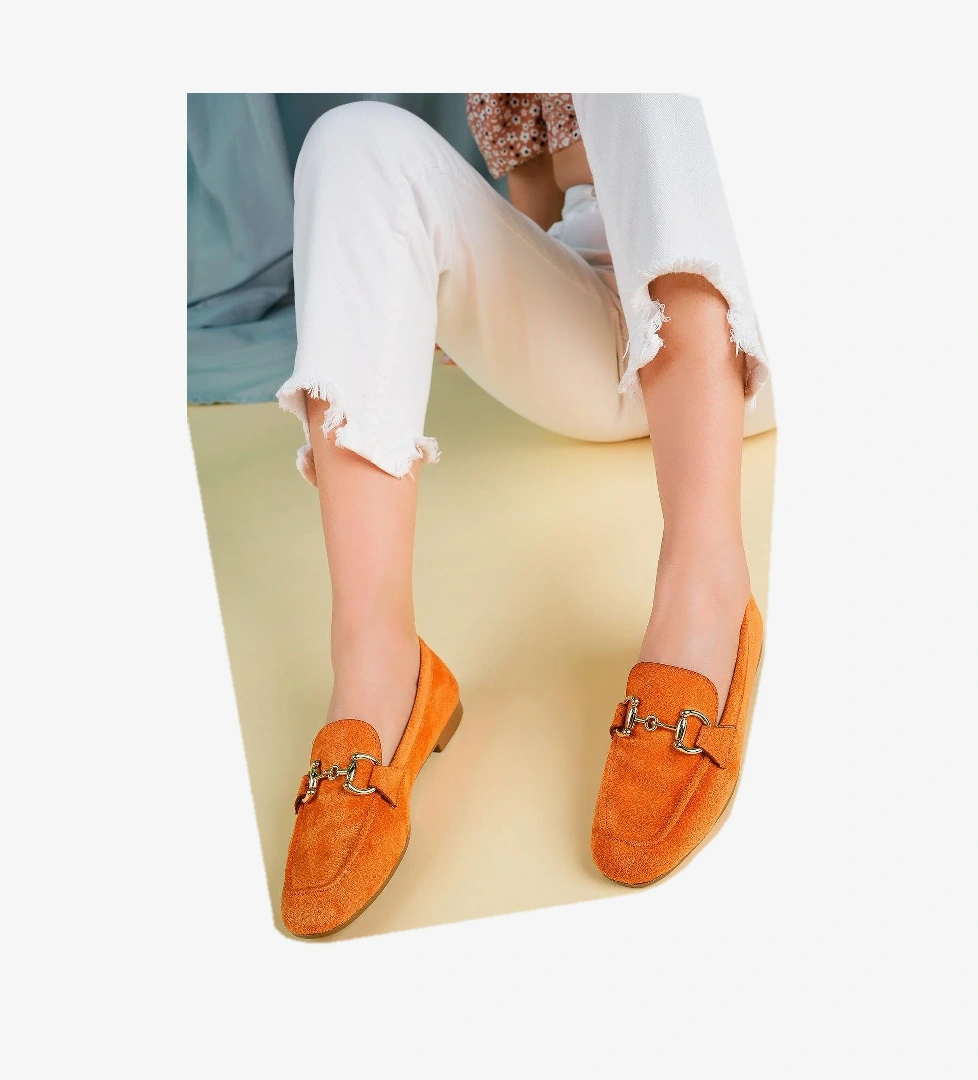 MONA Garantili Metal Tokalı Deri Kadın Loafer Günlük Ayakkabı