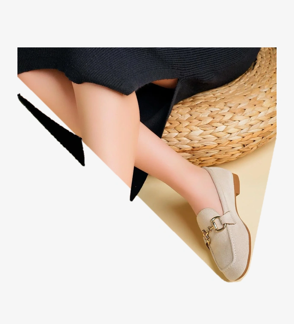 MONA Garantili Metal Tokalı Deri Kadın Loafer Günlük Ayakkabı