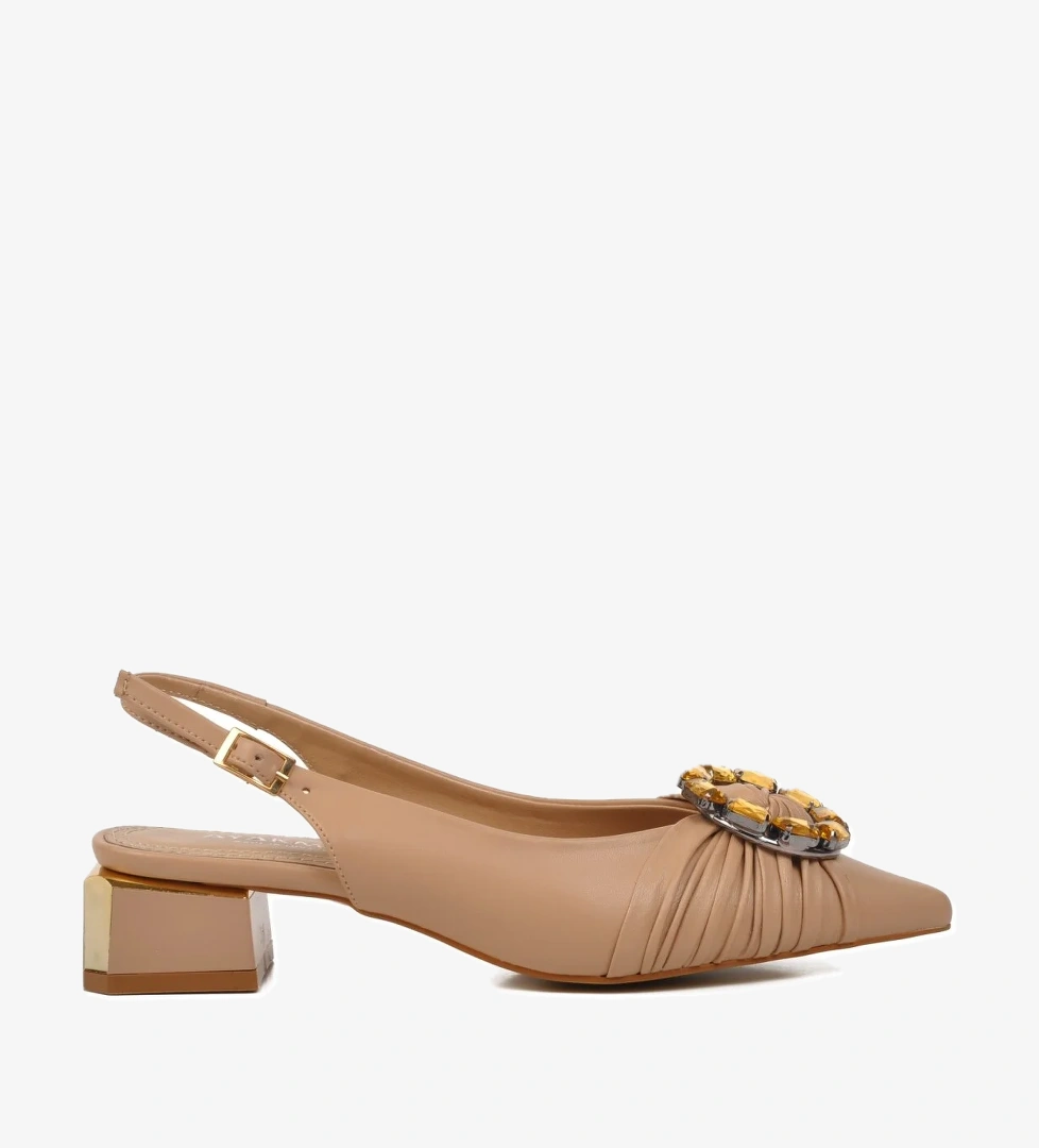 697013 Bej Kadın Abiye Ayakkabı - Görsel 1