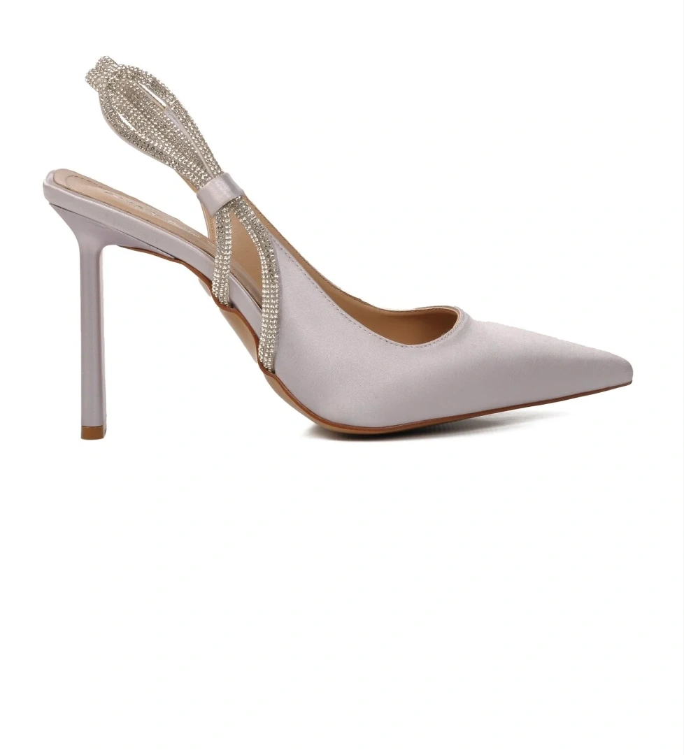 298225 Gümüş Kadın Abiye Ayakkabı