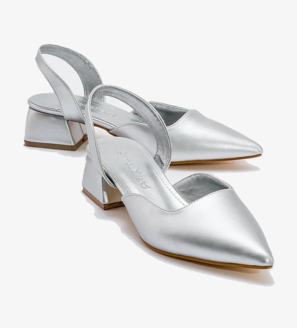 Kadın Topuklu Sandalet GÜMÜŞ CİLT