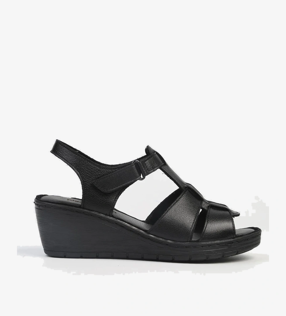 ® | PC-5127-3013 Siyah-Kadın Dolgu Topuk Ayakkabı