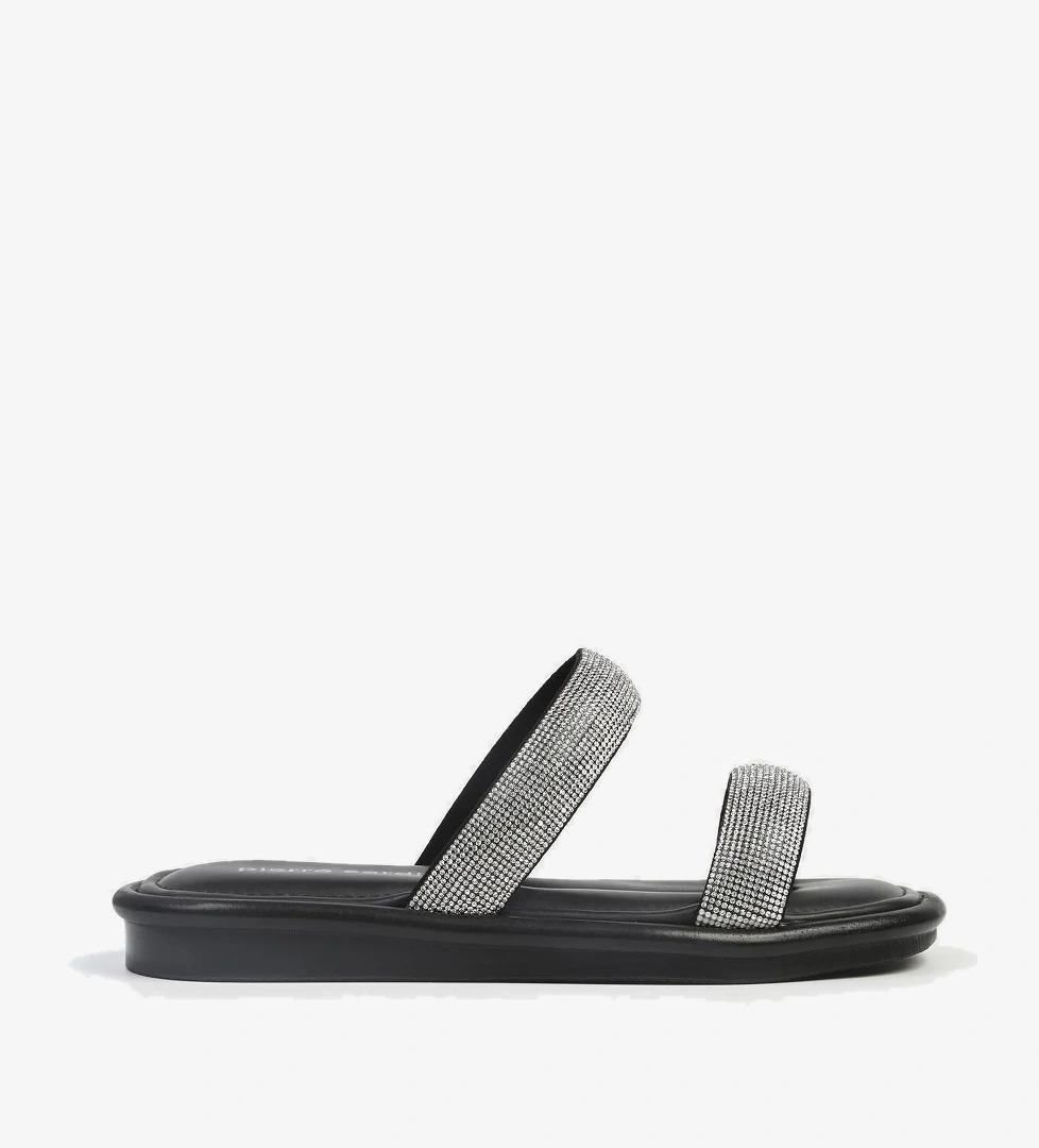 ® | PC-5101-3891 Siyah-Taşlı Terlik - Görsel 1