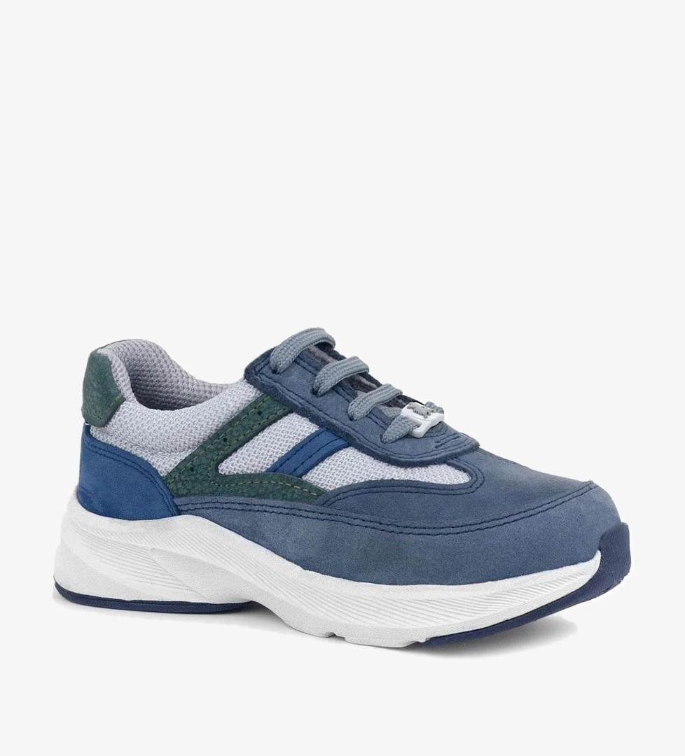 Rakerplus Hakiki Deri Anatomik Mavi Bağcıklı Hafif Çocuk Spor Ayakkabı model görseli