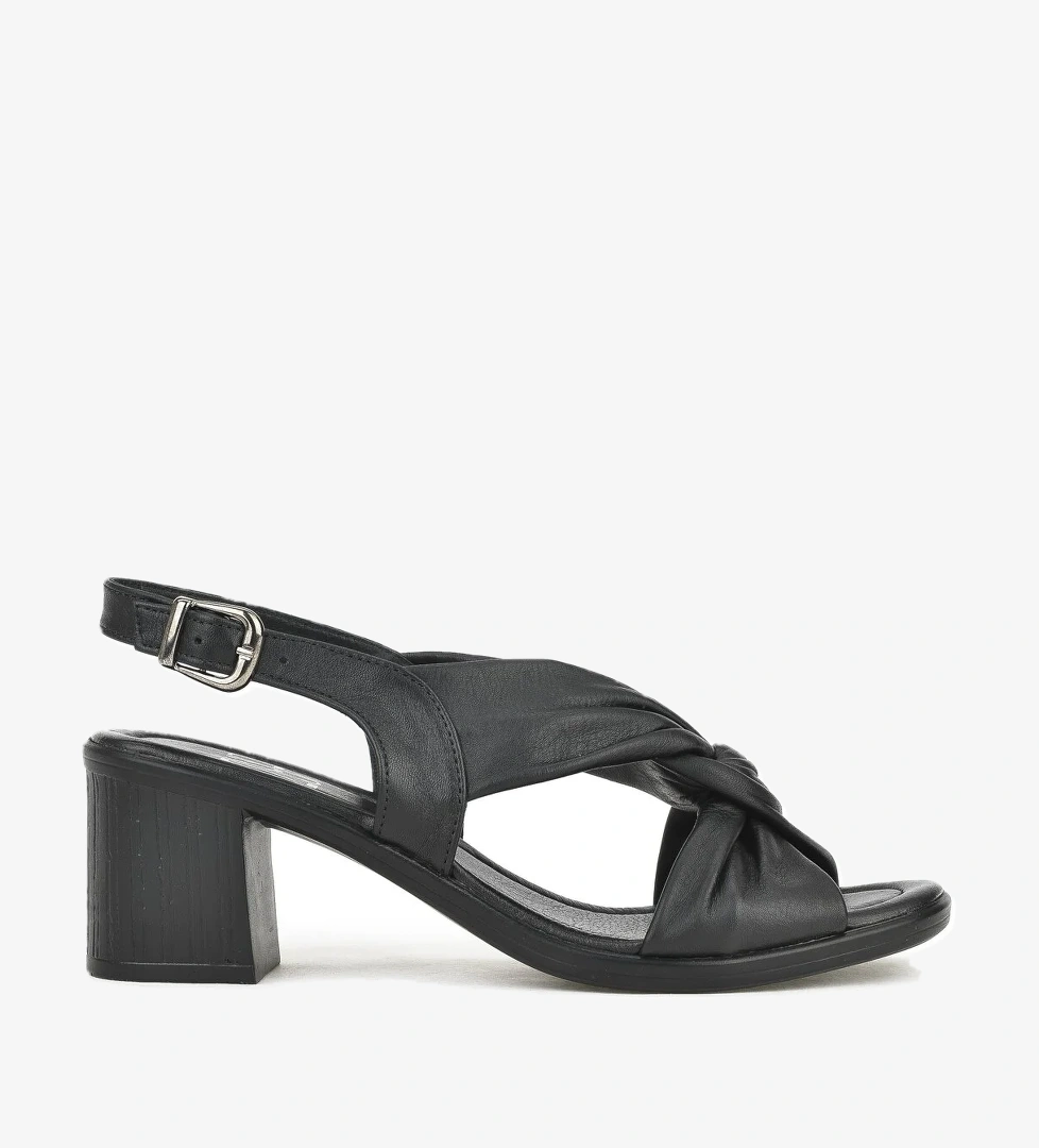 Ziya Kadın Hakiki Deri Topuklu Sandalet 1411020Z2213 Siyah model görseli