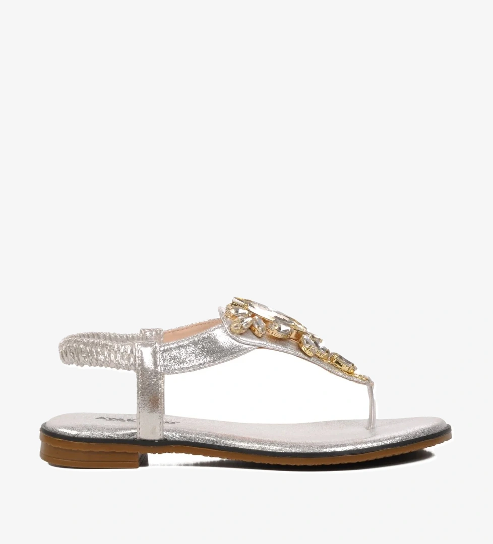 286079 Gümüş Kadın Sandalet - Görsel 1