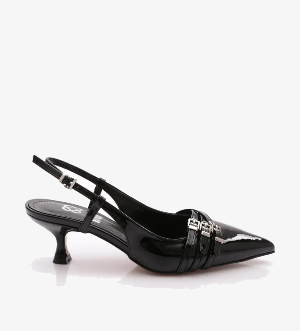 6851 Kadin Kemer Detayli Topuklu Abiye Ayakkabi