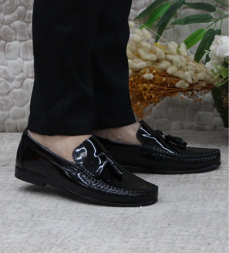 Pierre Cardin 25101 Siyah Rugan Hakiki Deri Erkek Babet Loafer Erkek Ayakkabı model görseli
