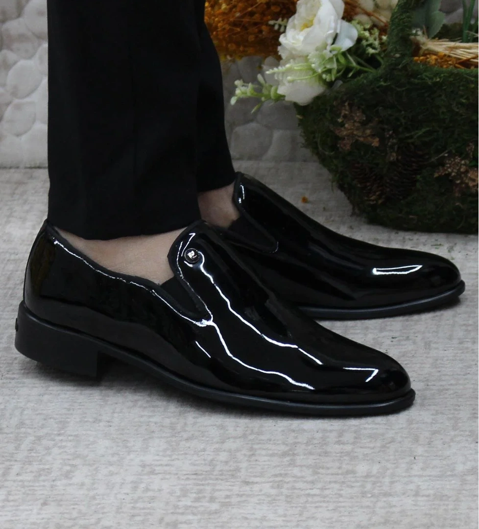 Pierre Cardin 7029 Siyah Rugan Damat Ayakkabısı Takım Ayakkabısı Erkek Klasik Ayakkabı model görseli