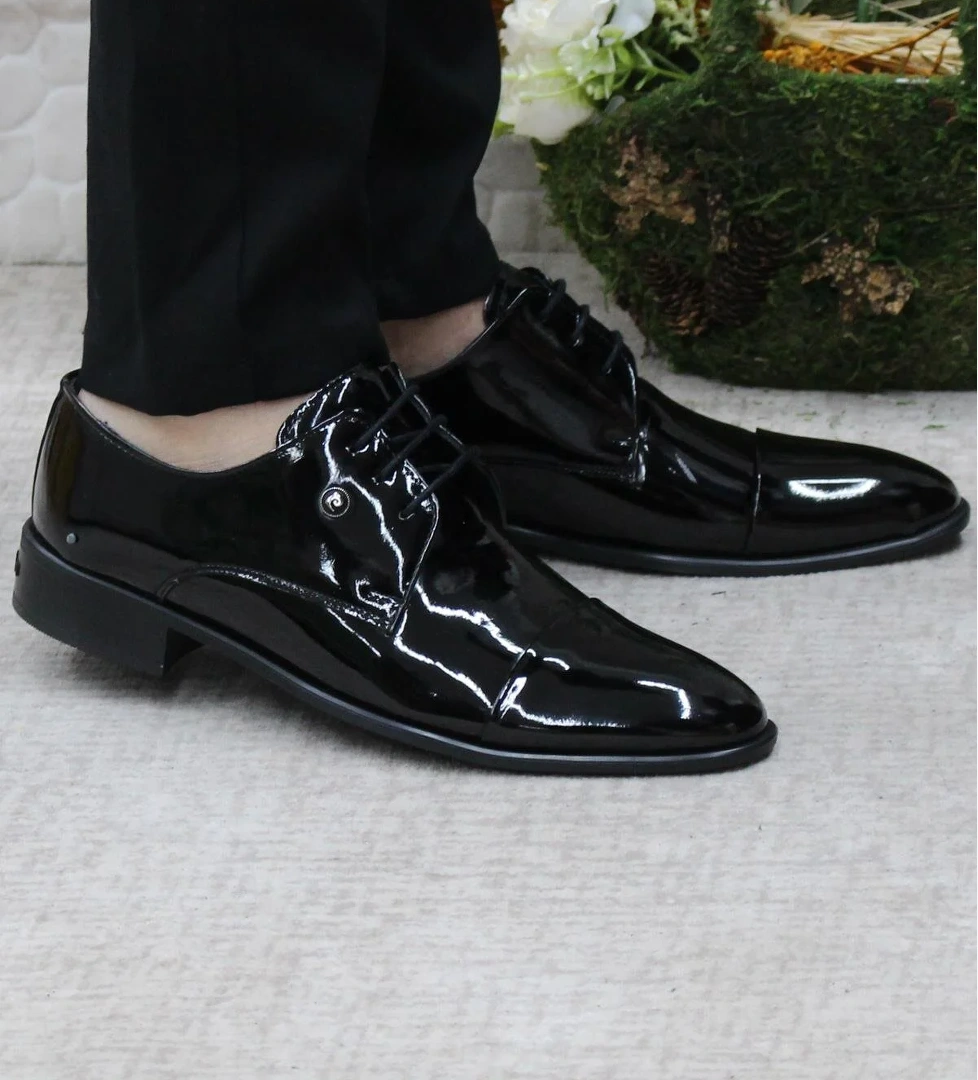 Pierre Cardin 7028 Siyah Rugan Damat Ayakkabısı Takım Ayakkabısı Erkek Klasik Ayakkabı model görseli