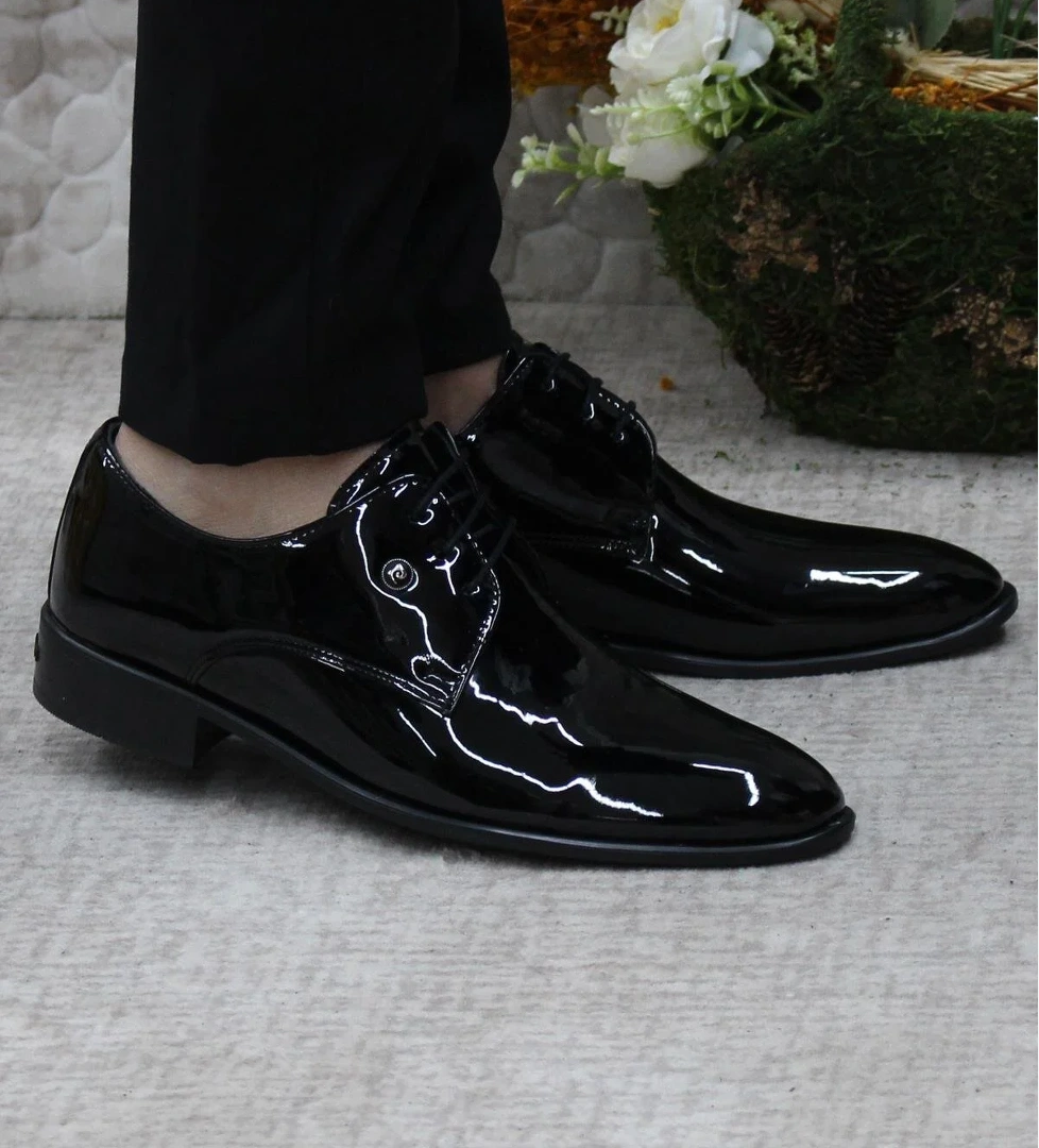 Pierre Cardin 7030-1 Siyah Rugan Damat Ayakkabısı Takım Ayakkabısı Erkek Klasik Ayakkabı model görseli