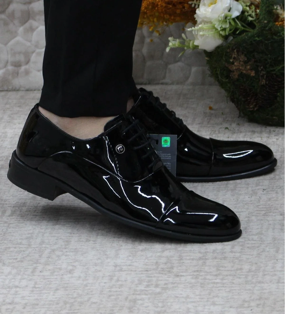 Pierre Cardin 7018 Siyah Rugan Damat Ayakkabısı Takım Ayakkabısı Erkek Klasik Ayakkabı model görseli