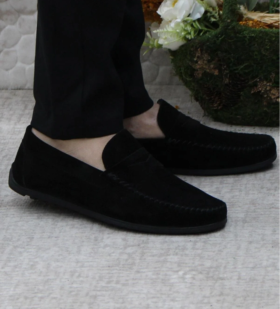 Mehmet Mete 31020 Siyah Süet Hakiki Deri Loafer Erkek Babet Erkek Ayakkabı model görseli