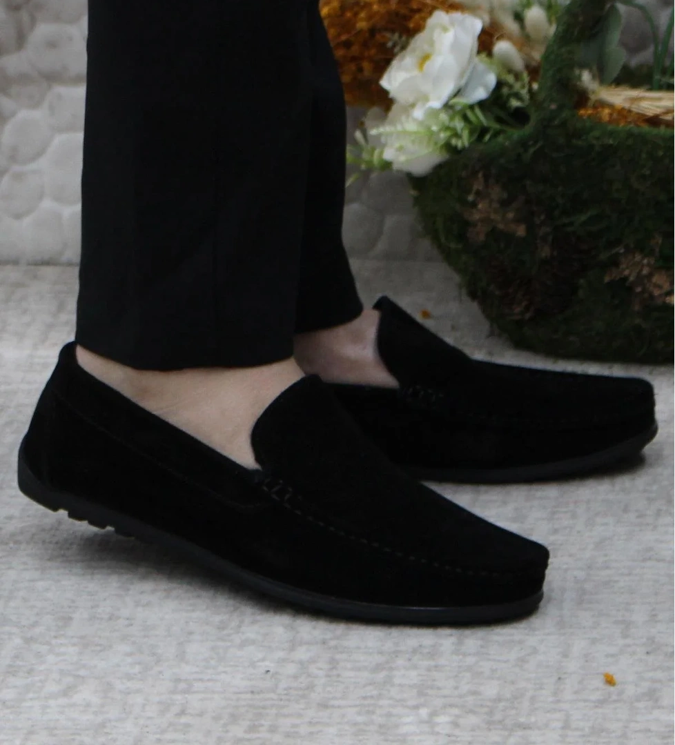 Mehmet Mete 31101 Siyah Süet Hakiki Deri Loafer Erkek Babet Erkek Ayakkabı model görseli