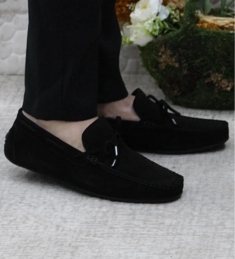 Mehmet Mete 31110 Siyah Süet Hakiki Deri Loafer Erkek Babet Erkek Ayakkabı model görseli