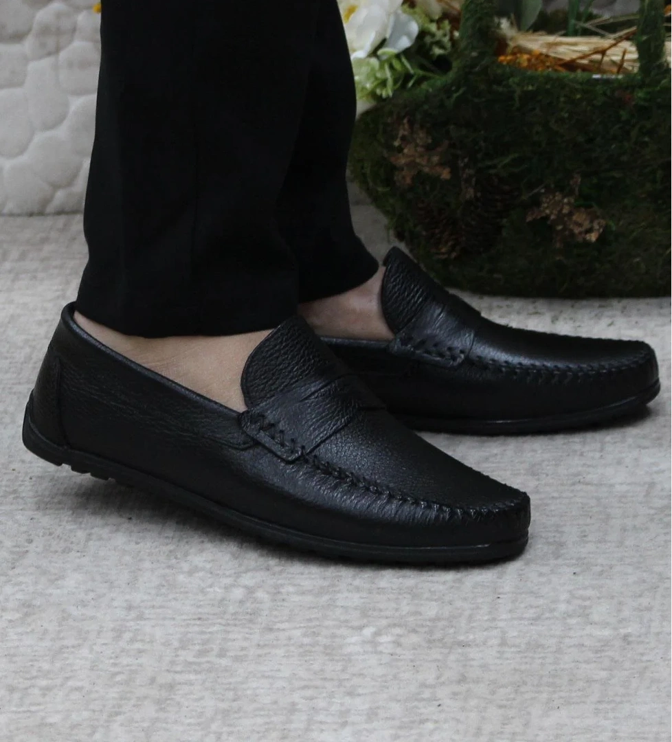 Mehmet Mete 31020 Siyah Deri Hakiki Deri Loafer Erkek Babet Erkek Ayakkabı model görseli
