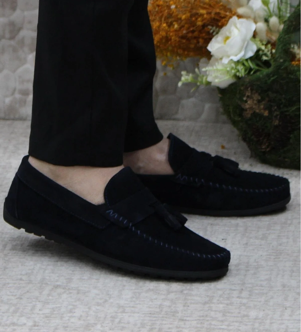 Mehmet Mete 31019 Lacivert Süet Hakiki Deri Loafer Erkek Babet Erkek Ayakkabı model görseli
